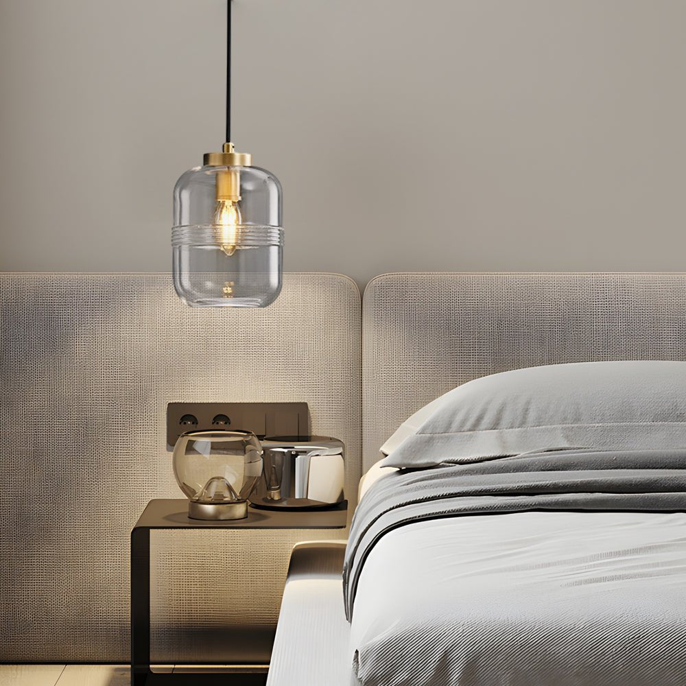 Semi-Threaded Glass Dimming Copper Pendant Light