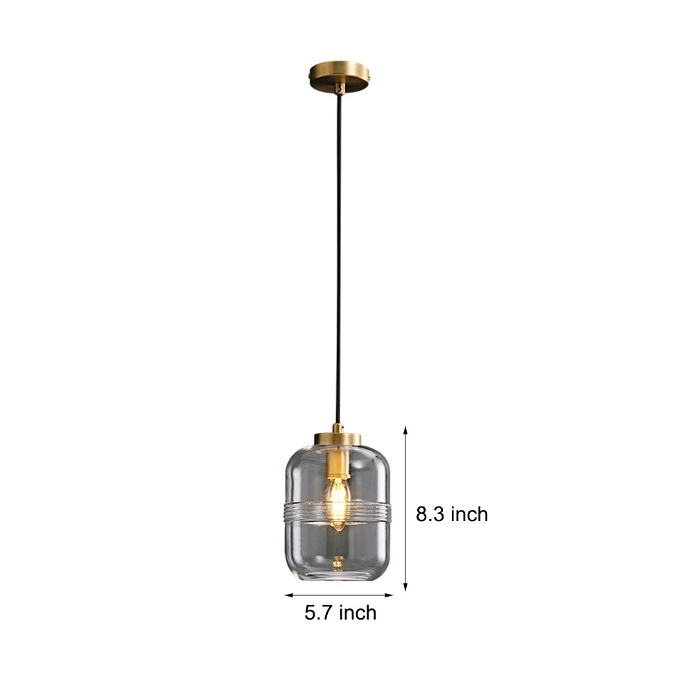 Semi-Threaded Glass Dimming Copper Pendant Light
