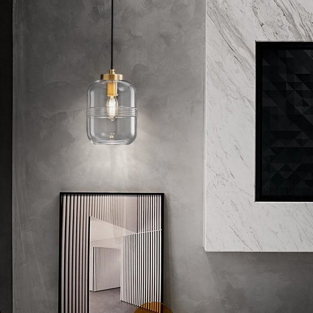 Semi-Threaded Glass Dimming Copper Pendant Light