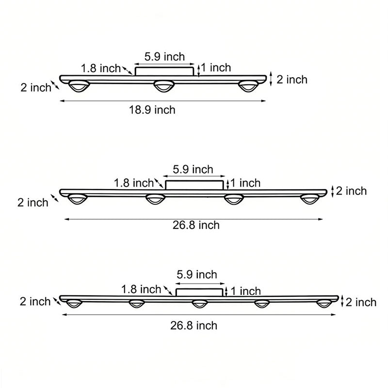 Black Linear Wall-Wash Ceiling Light - Surface Mounted Spot Light