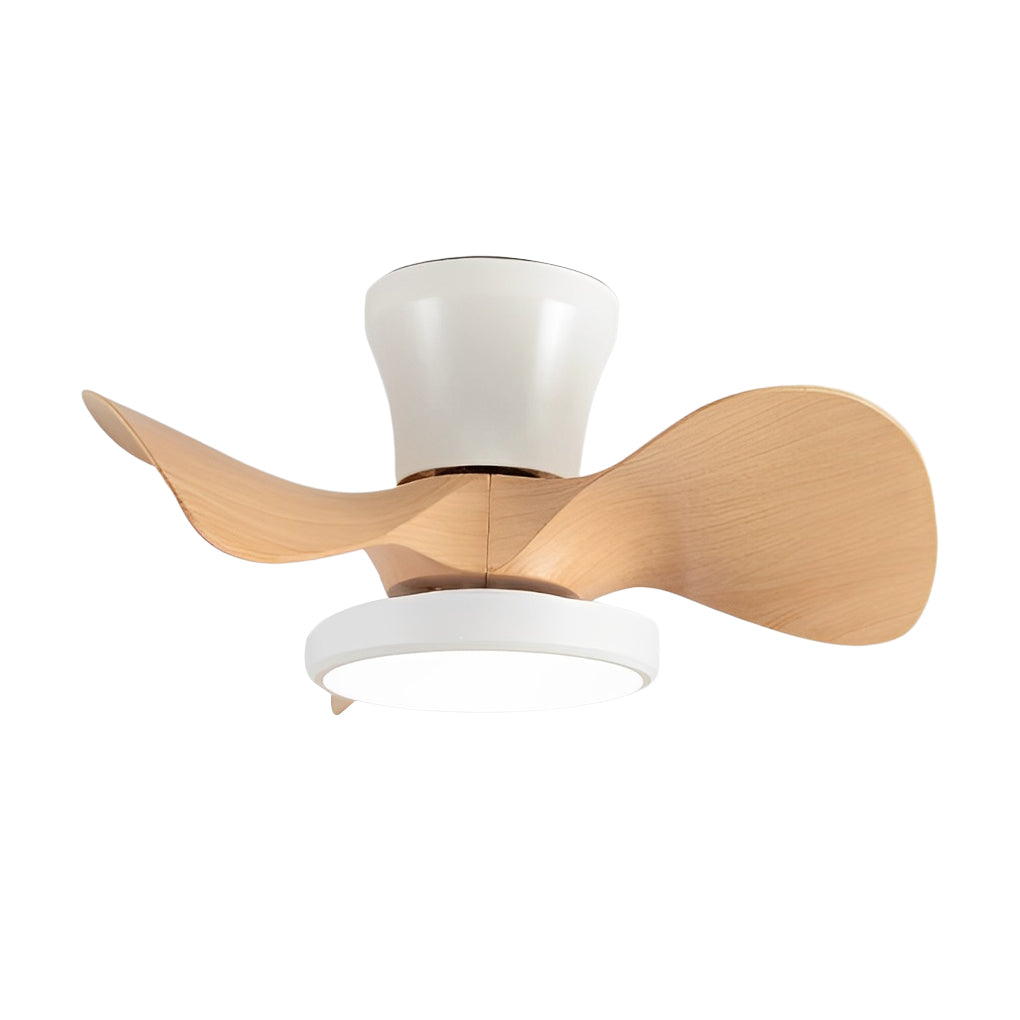 Simple White Ceiling Fan with Light Remote Control Silent Operation