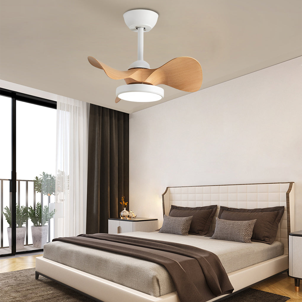 Simple White Ceiling Fan with Light Remote Control Silent Operation