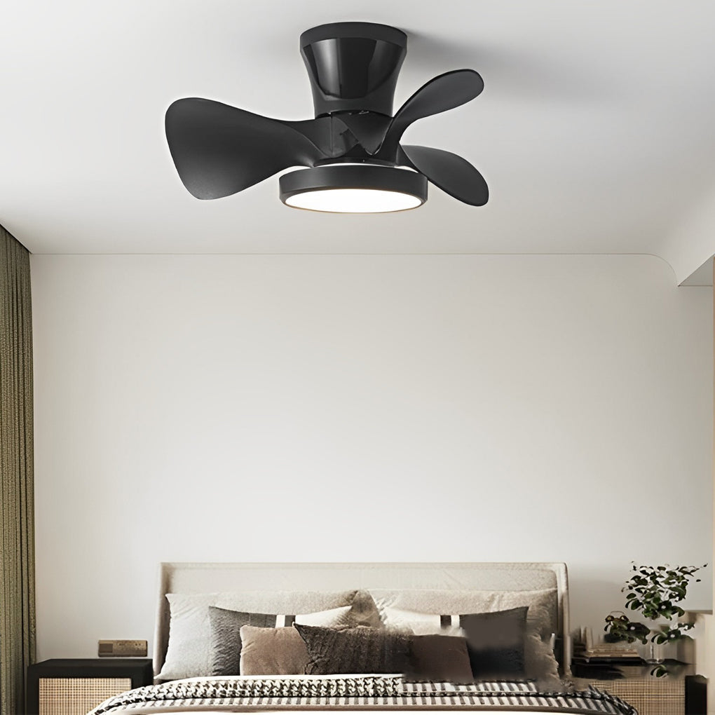 Simple White Ceiling Fan with Light Remote Control Silent Operation