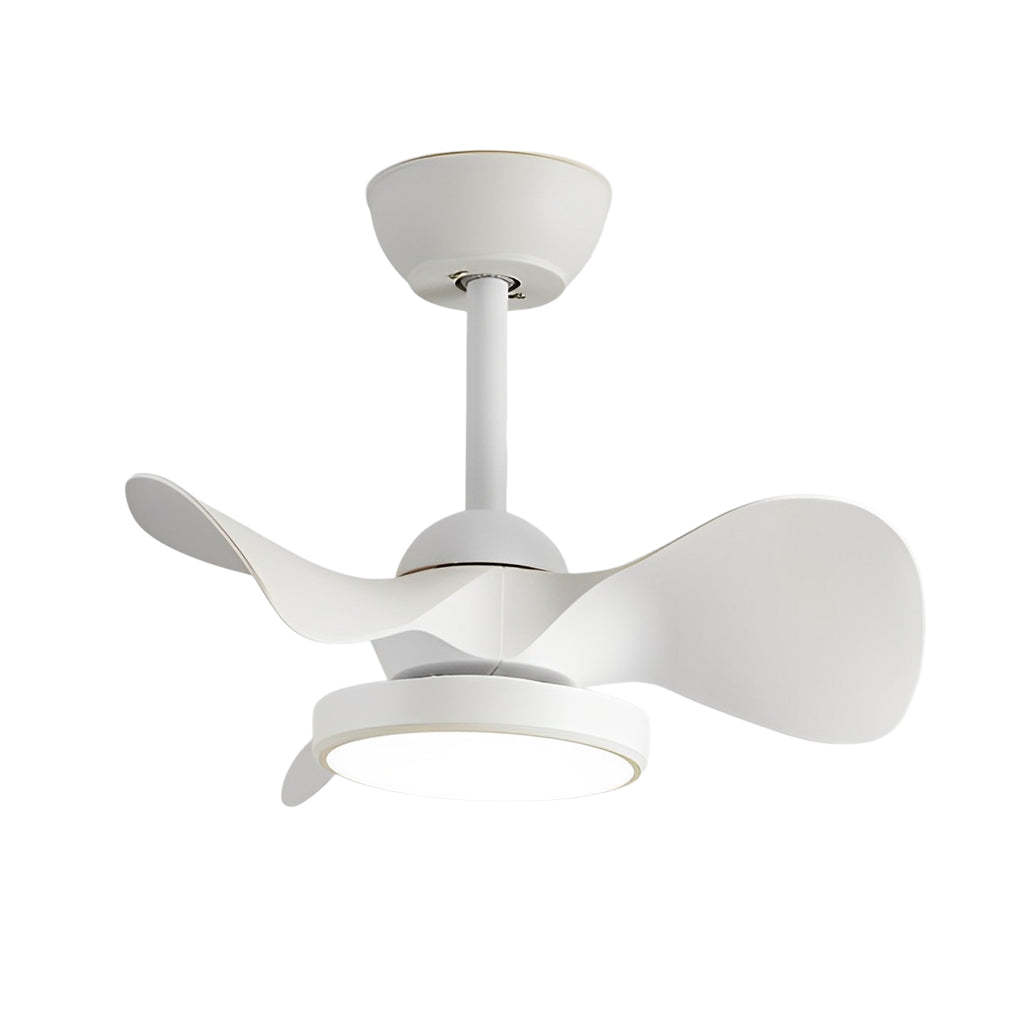 Simple White Ceiling Fan with Light Remote Control Silent Operation