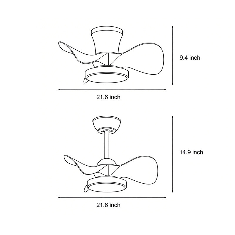 Simple White Ceiling Fan with Light Remote Control Silent Operation