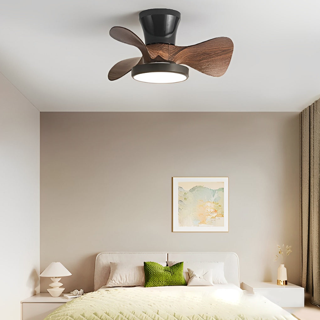 Simple White Ceiling Fan with Light Remote Control Silent Operation