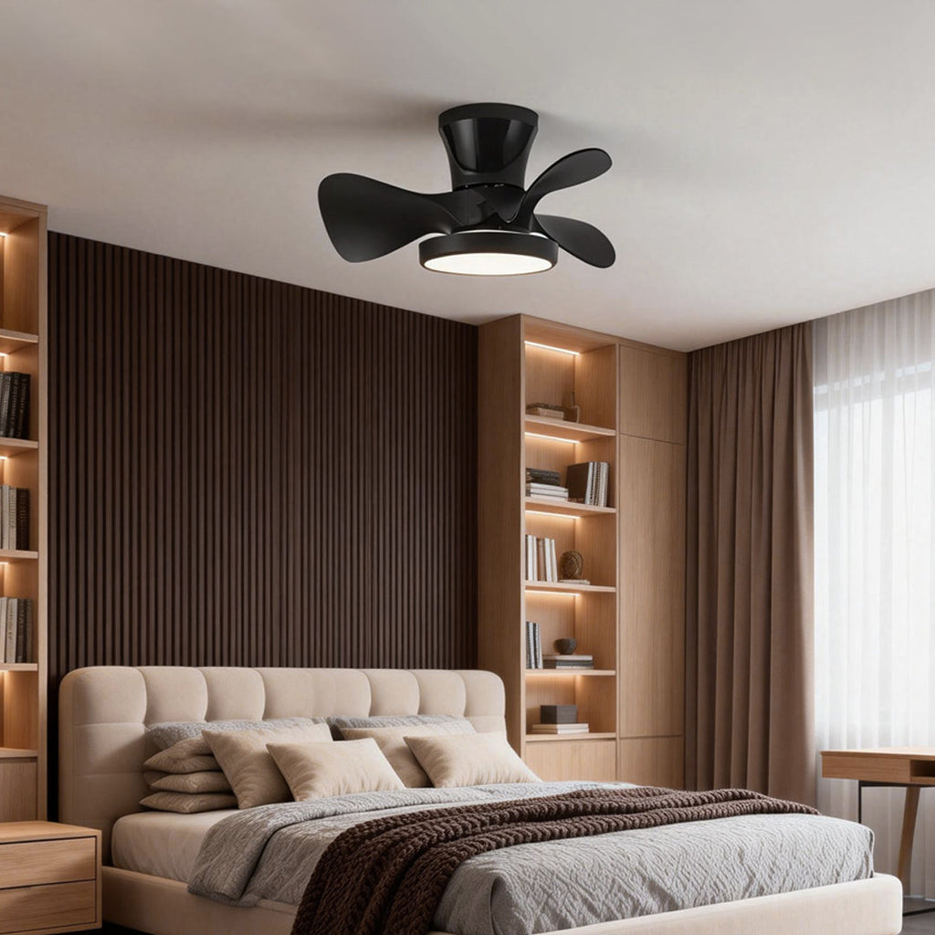 Simple White Ceiling Fan with Light Remote Control Silent Operation