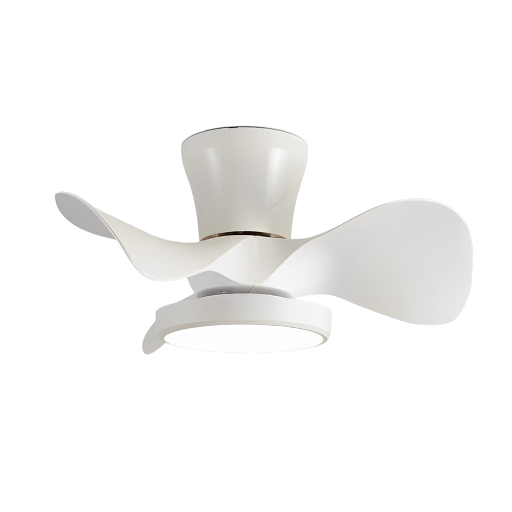Simple White Ceiling Fan with Light Remote Control Silent Operation