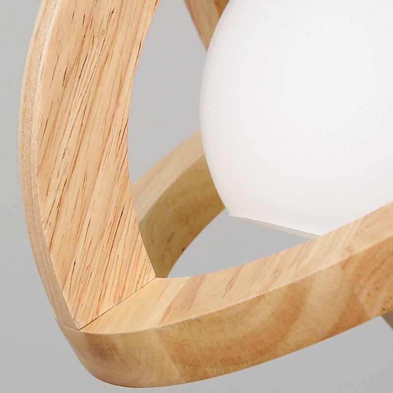 Wabi-Sabi Wood Glass LED Pendant Light - Three Step Dimming