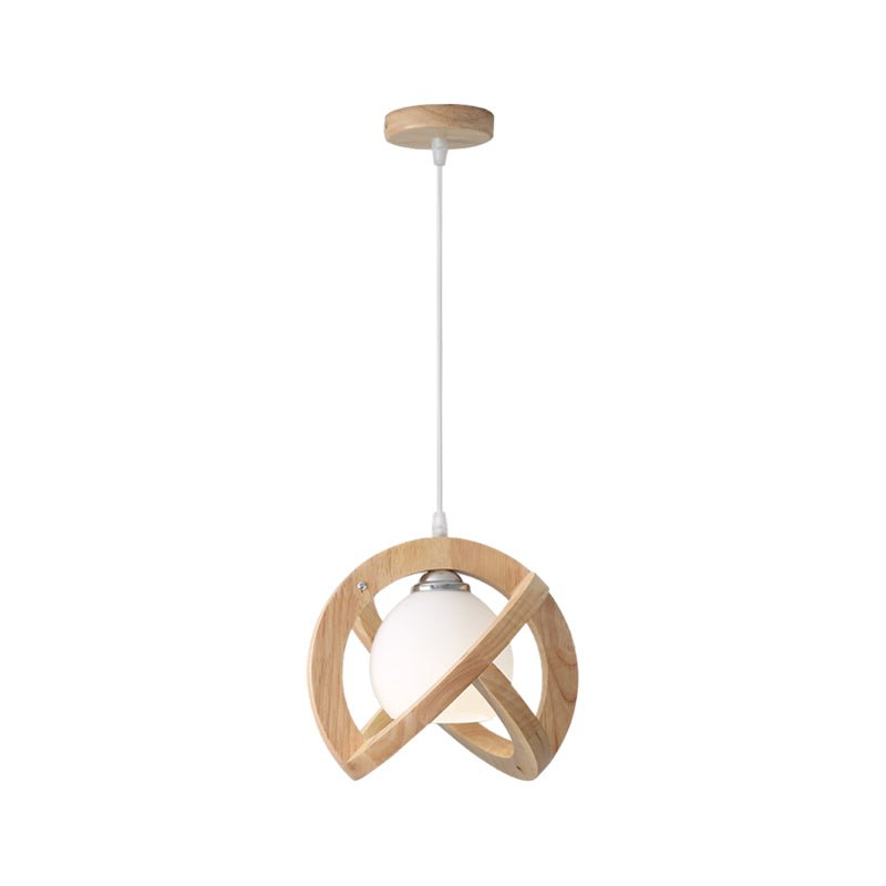 Wabi-Sabi Wood Glass LED Pendant Light - Three Step Dimming
