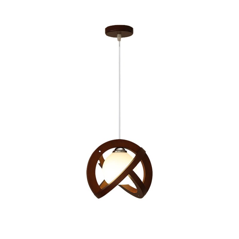 Wabi-Sabi Wood Glass LED Pendant Light - Three Step Dimming