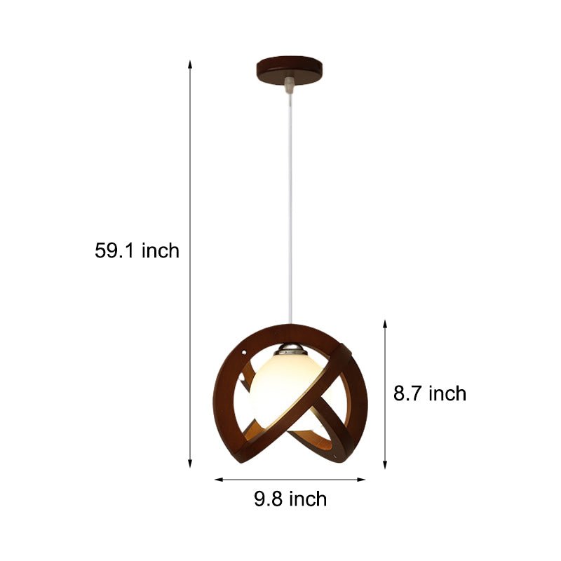 Wabi-Sabi Wood Glass LED Pendant Light - Three Step Dimming