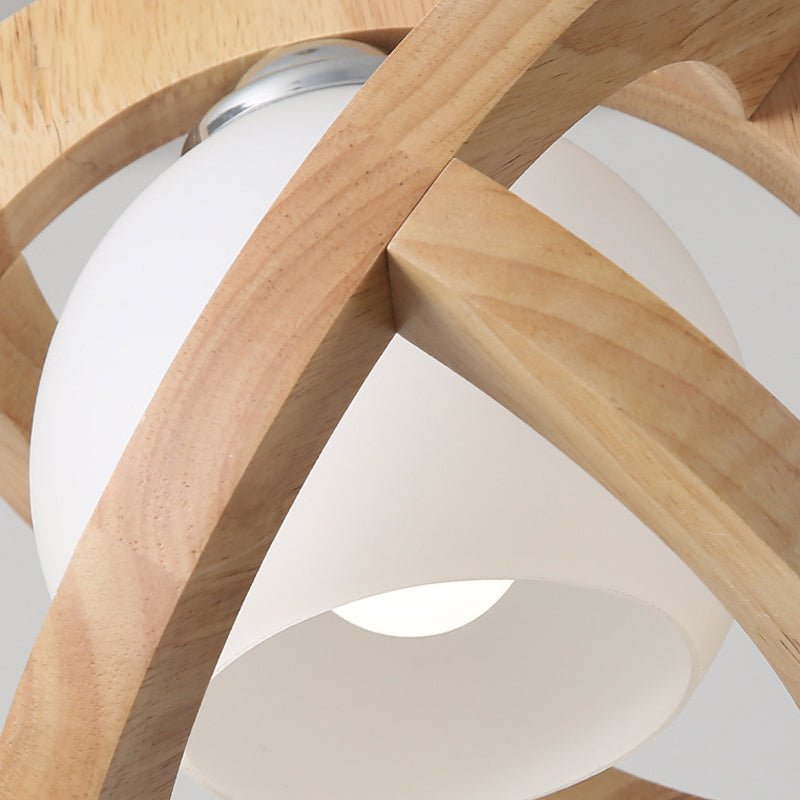 Wabi-Sabi Wood Glass LED Pendant Light - Three Step Dimming