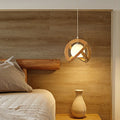 Wabi-Sabi Wood Glass LED Pendant Light - Three Step Dimming