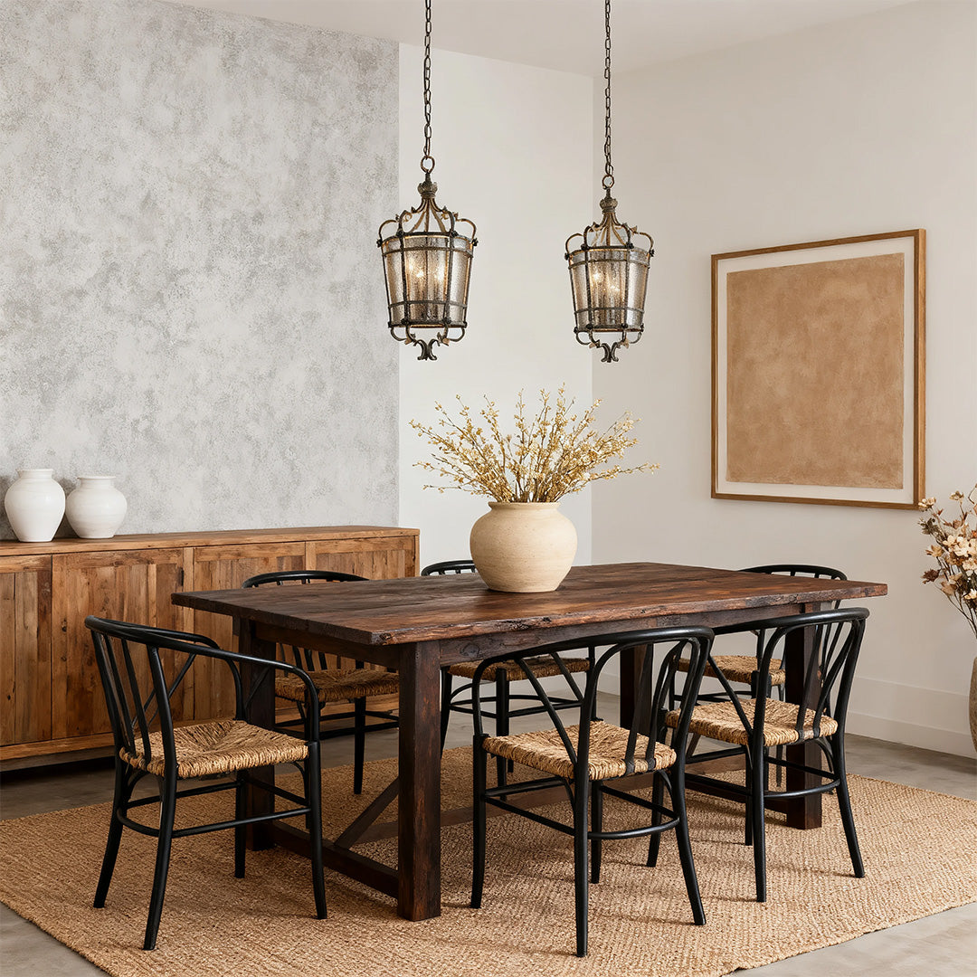 Italian Pendant Light Antique Bronze Elegant Ceiling Fixture