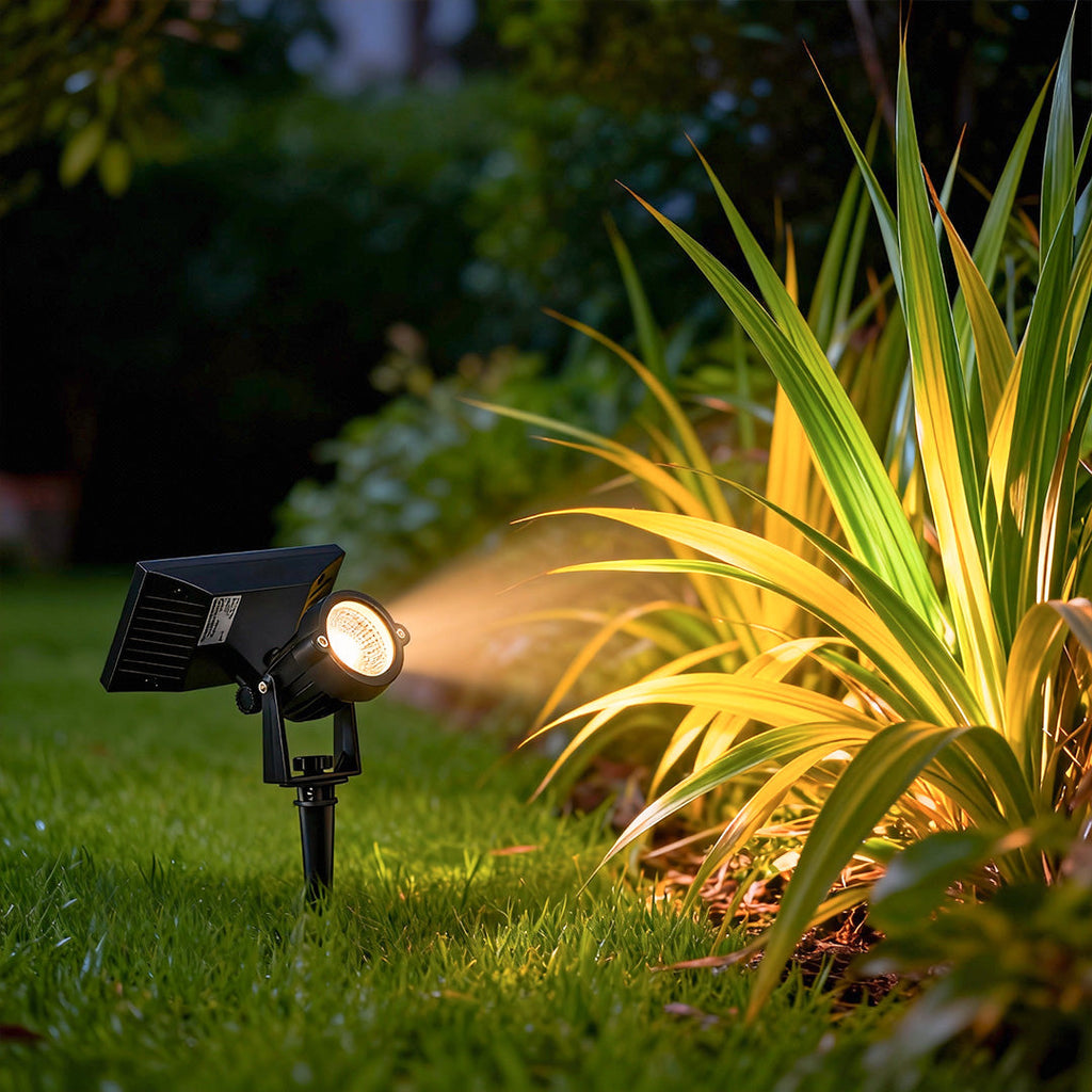 Adjustable LED RGB Ground Spike Solar Lights Waterproof Tree Spotlight