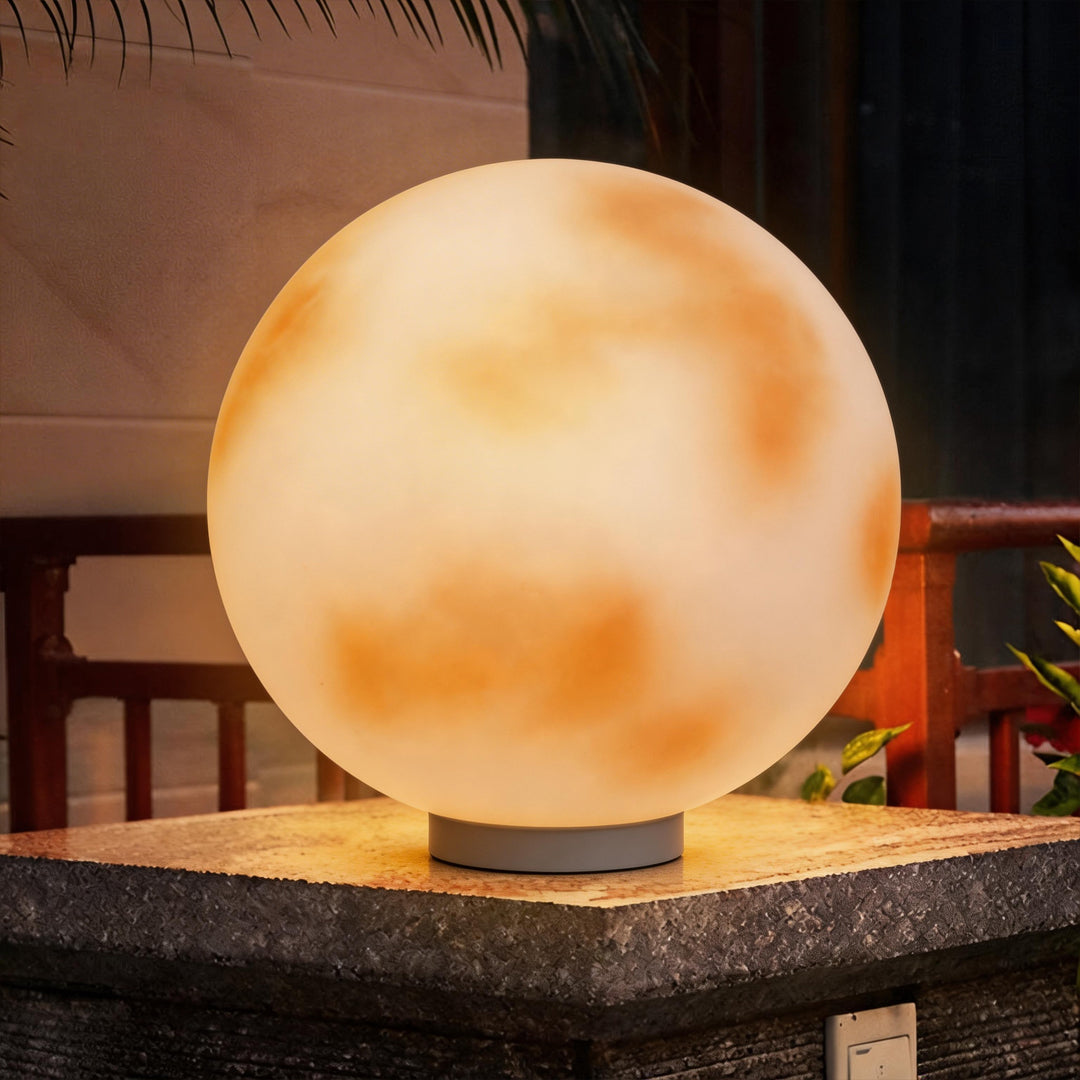 Moon-Shaped Stone Pillar Light - Outdoor Decorative Solar Lantern