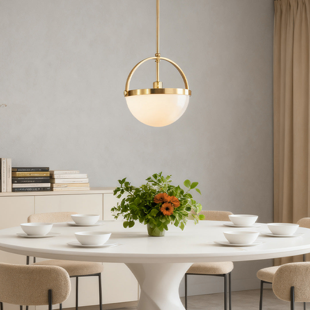 Gold and White Minimalist Pendant Light - Stylish Ceiling Fixture
