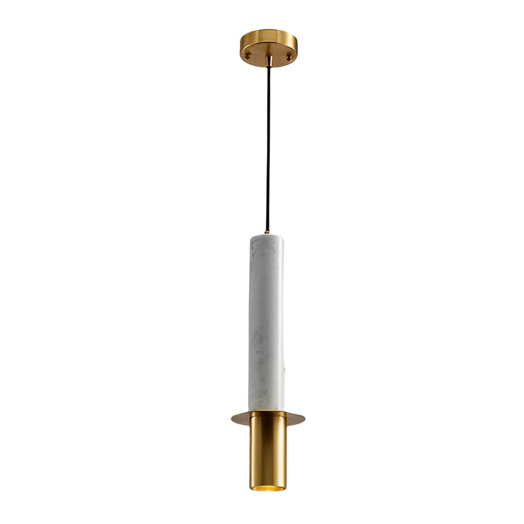 Elongated Cylindrical Terrazzo LED Chandelier Spotlight