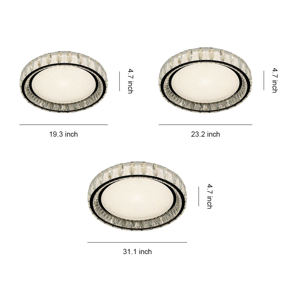 Chrome Flush Mount Light - Luxury Crystal Lighting for Home