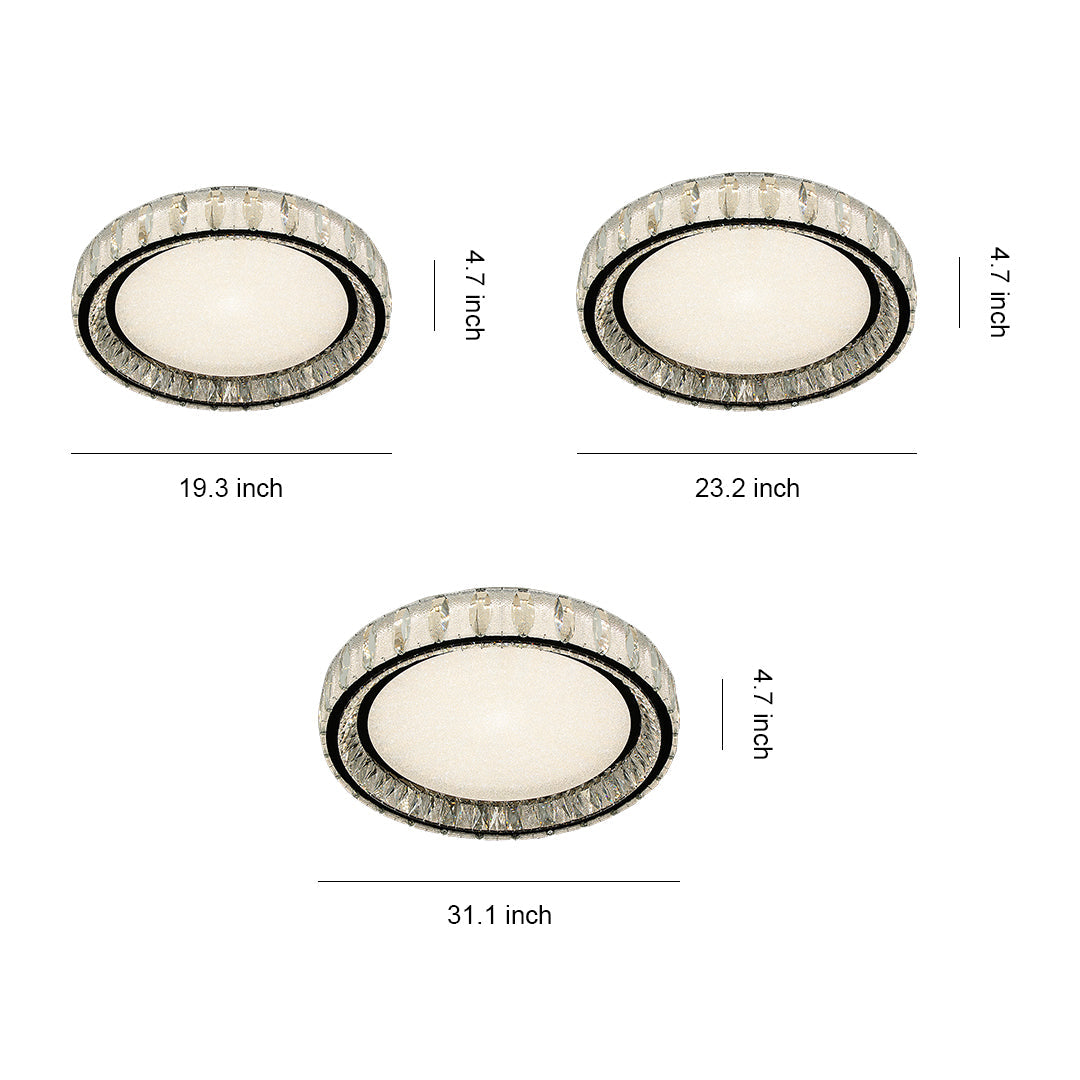 Chrome Flush Mount Light - Luxury Crystal Lighting for Home
