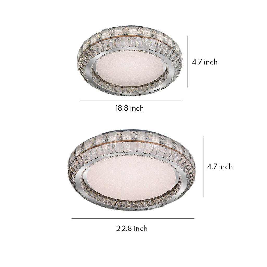Contemporary Flush Mount Crystal Light Fixture - Luxury Ceiling Light for Modern Home Decor