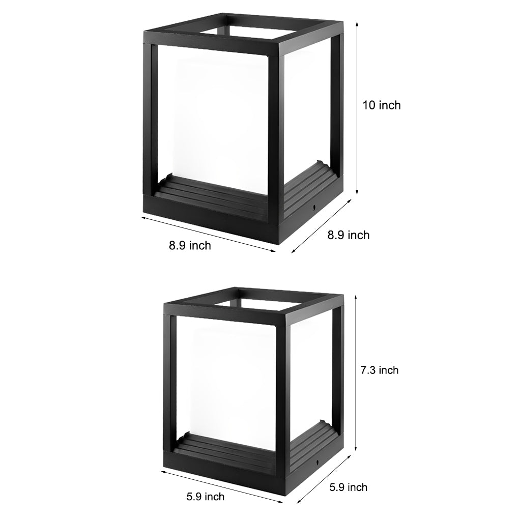 Minimalist Square Waterproof LED Garden Pedestal Light