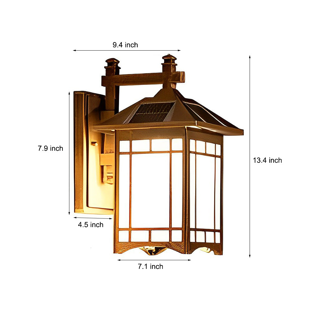 Retro LED Lantern Wall Sconce - Die-Cast Aluminum & Glass Lamp