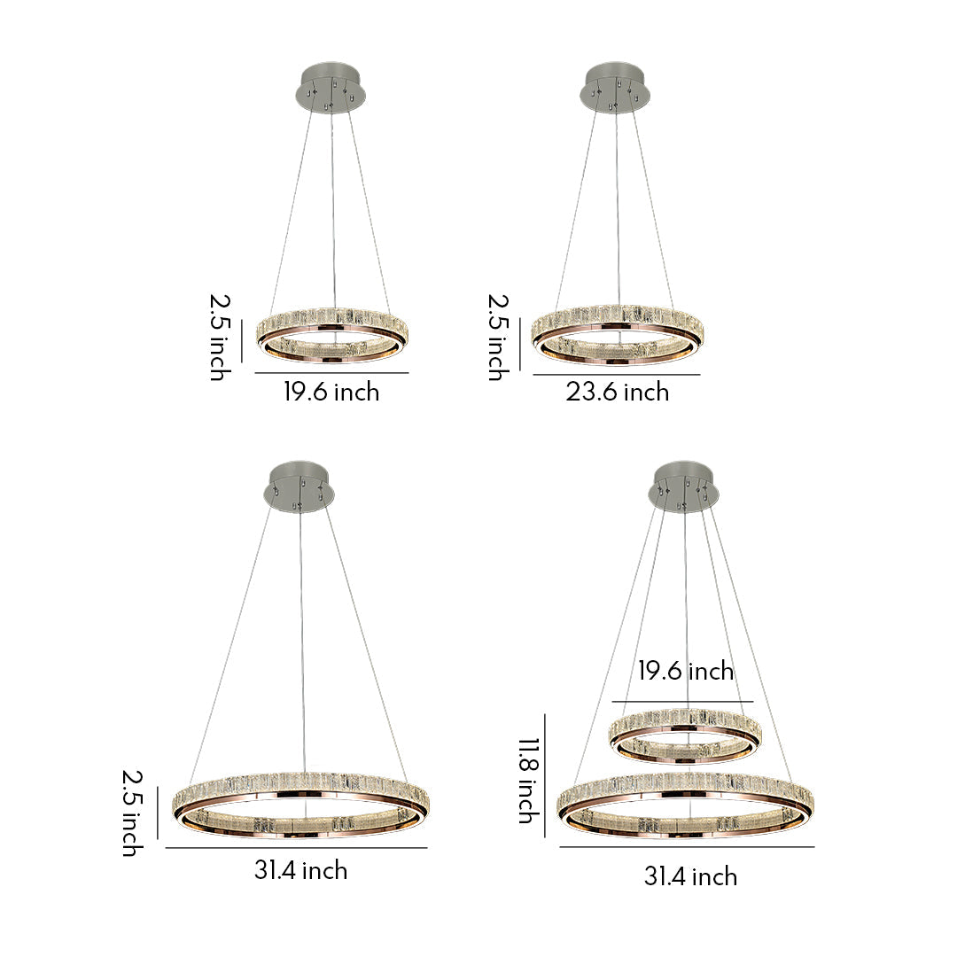 Luxury Modern Crystal Ring Chandelier Ceiling Light