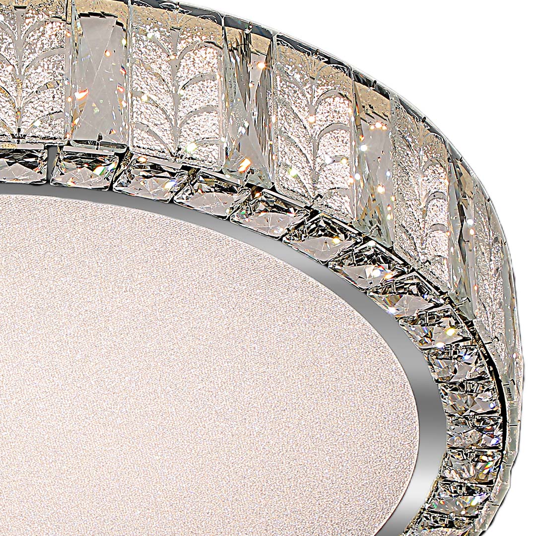 Modern Gold Flush Mount LED Round Crystal Light