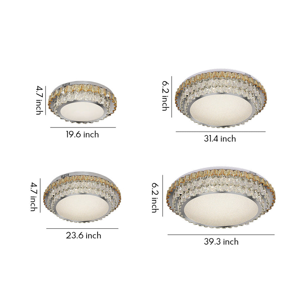 Modern Crystal Flush Mount Light - Eye-Protecting LED Ceiling Fixture