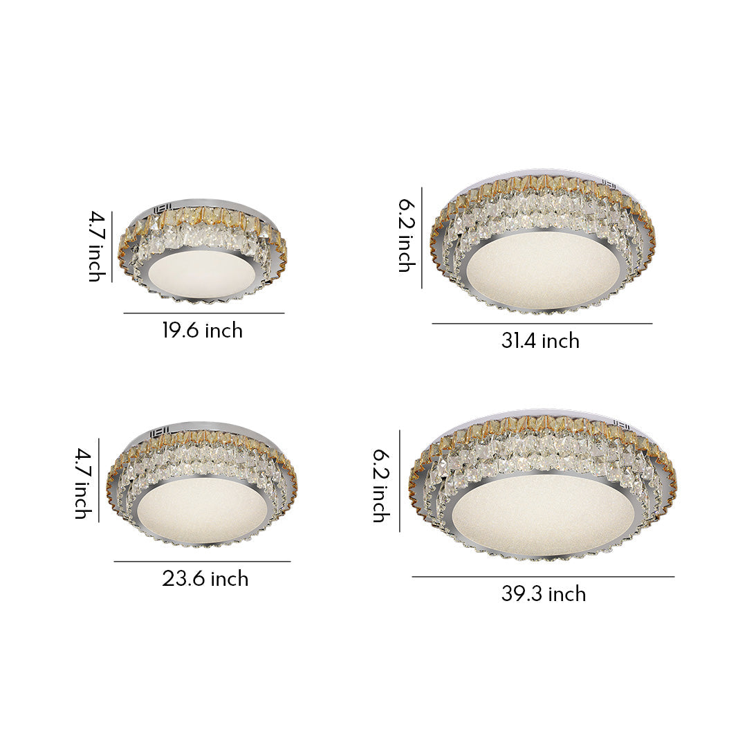 Modern Crystal Flush Mount Light - Eye-Protecting LED Ceiling Fixture