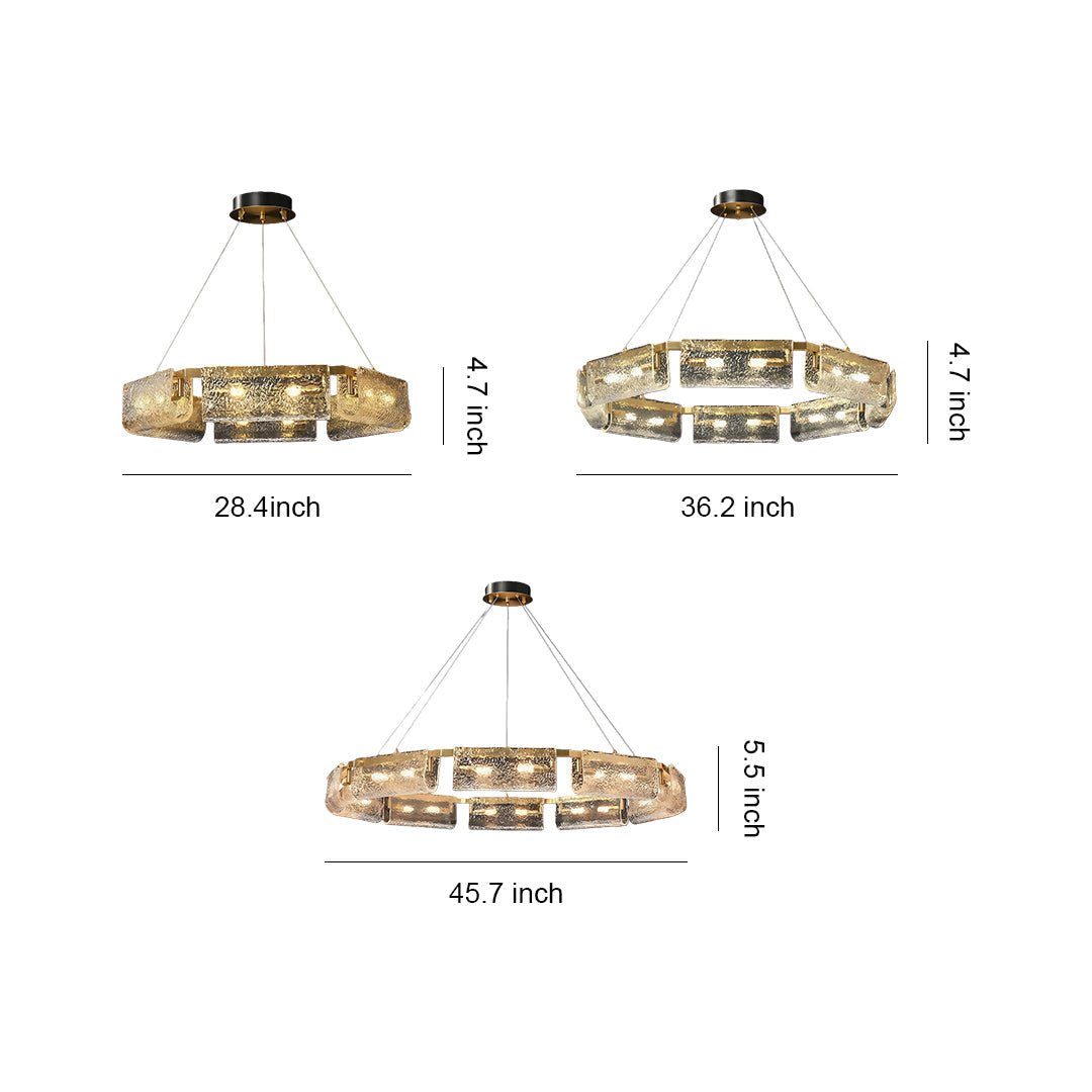 Rectangular Glass Chandelier - Luxury Brass Ceiling Light, Italian Design, Elegant Modern Lighting