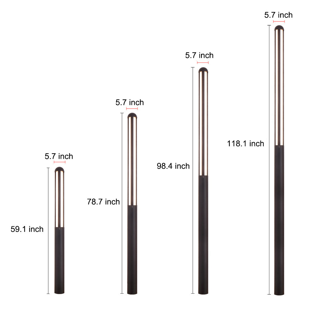 Tall Waterproof LED Garden Bollard Light - Modern Minimalist Design