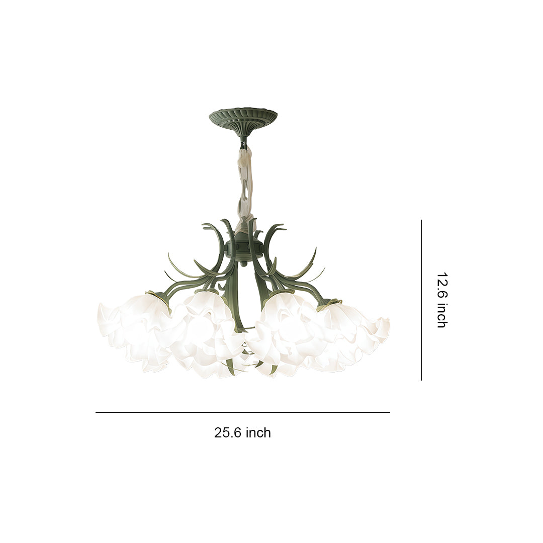Vintage Lily of the Valley Flower Chandelier Ceiling Light