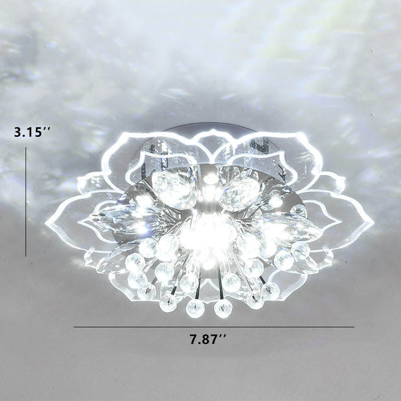 Modern Crystal Flower LED Flush Mount Ceiling Light  

Illuminate your space with this elegant modern crystal flower-shaped ceiling light. Featuring energy-efficient LED technology, it enhances any room with its stylish design and beautiful crystal finish
