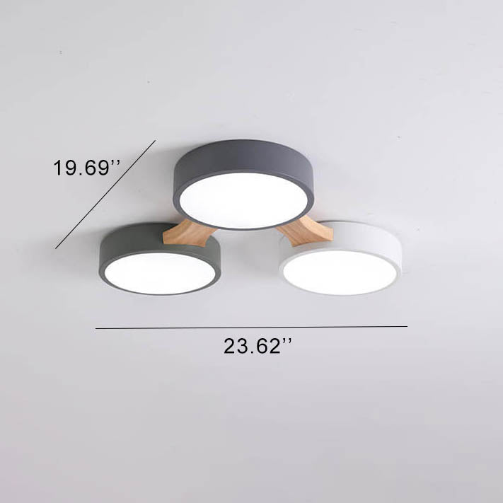 Modern Macaron Circle LED Flush Mount Ceiling Light - 3/4/5/8 Light Options, Stylish LED Fixture for Home Decor, Energy Efficient Ceiling Lighting