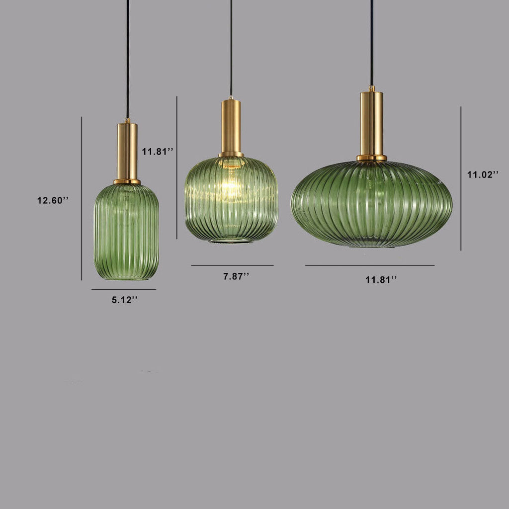 Minimalist Striped Glass Pendant Light 1-Light Fixture