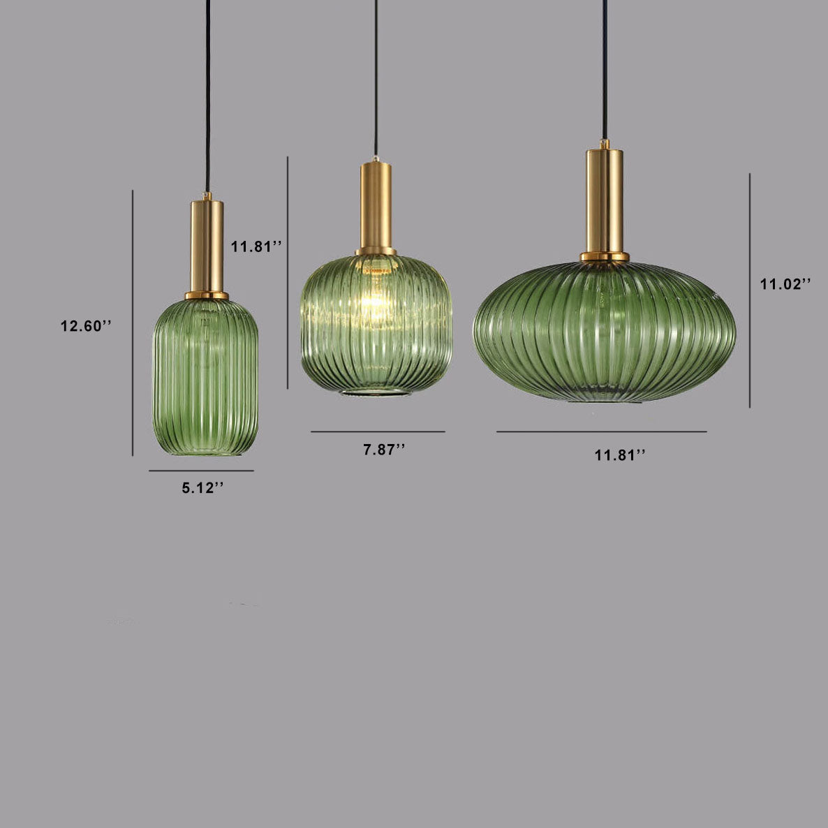 Minimalist Striped Glass Pendant Light 1-Light Fixture
