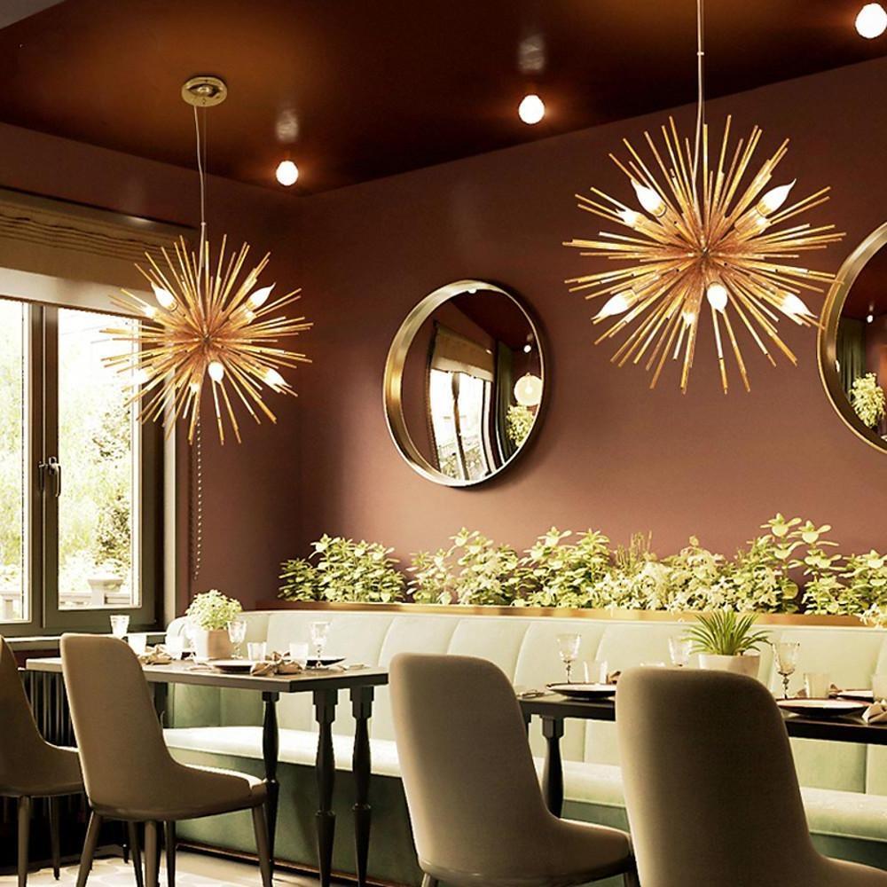 Geometric Starburst Chandelier for Dining Room Lighting Elegance