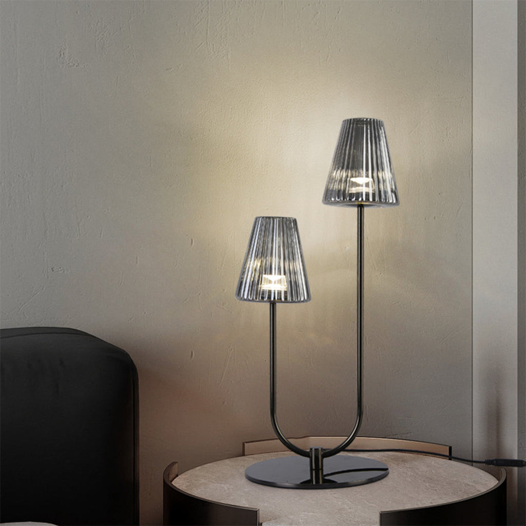 Minimalist Black LED Table Lamp - Elegant American Modern Design for Home and Office Lighting