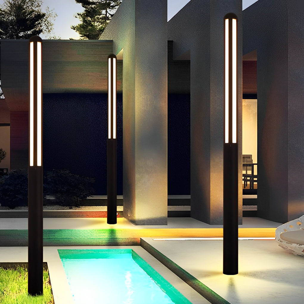 Tall Garden Bollard Light - Minimalist Modern Waterproof LED Outdoor Lighting