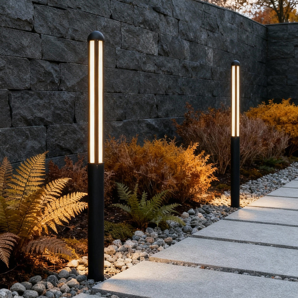 Tall Waterproof LED Garden Bollard Light - Modern Minimalist Design