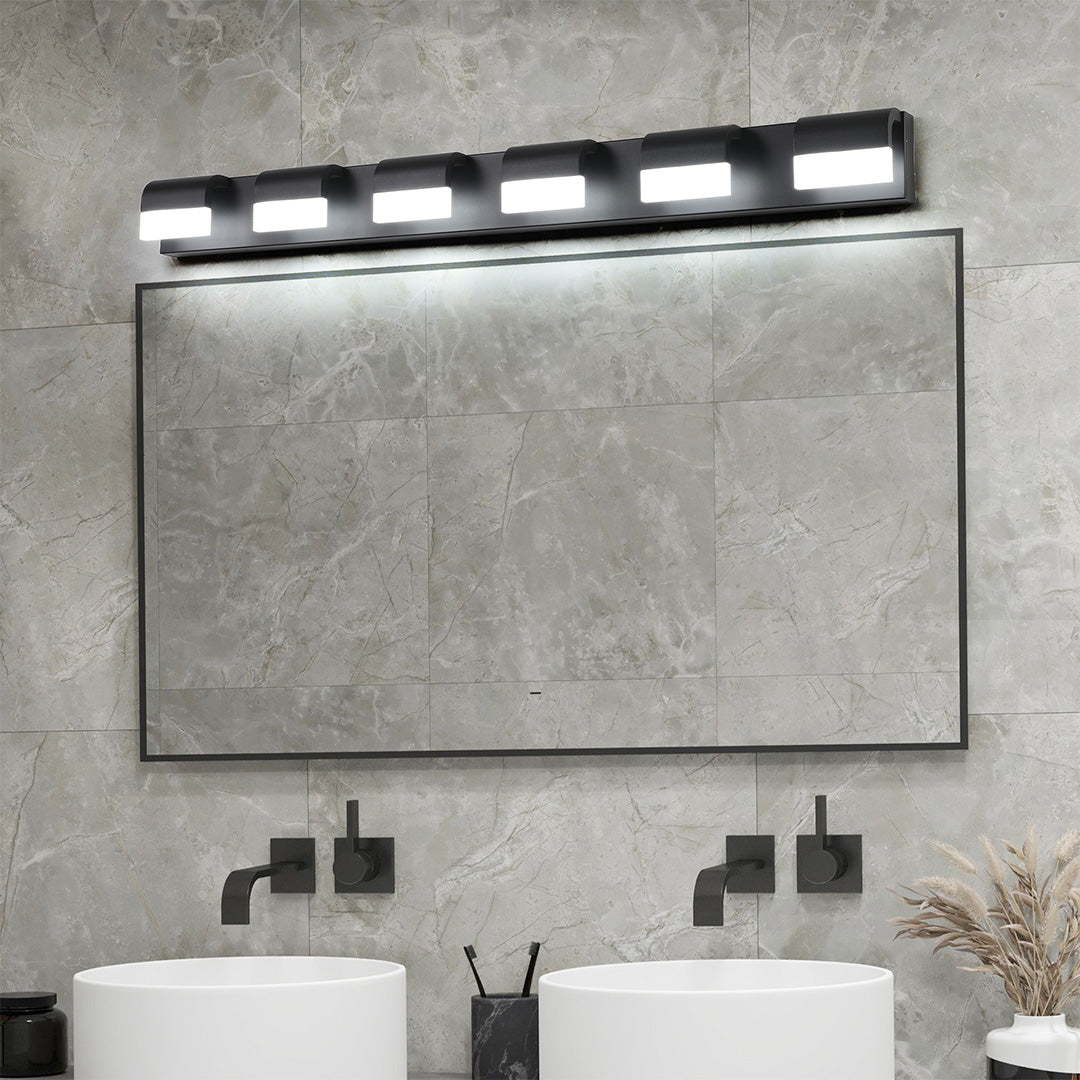 Black Vanity Lighting for Bathroom Makeup Mirror Light, Modern LED Wall Sconce, Dimmable Cosmetic Light Fixture, Stylish Glam Room Lighting, Adjustable Brightness, Easy Install for Home Decor, Contemporary Bathroom Accessories, Elegant Makeup Station Ligh