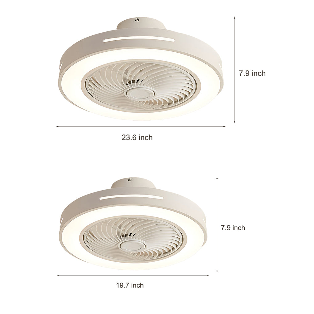 White Ceiling Fan Flush Mount with Smart LED Light