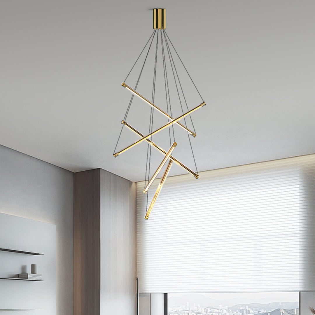 LED Linear Chandelier - Nordic Minimalist Lighting, Modern LED Pendant Light, Sleek Design, Home Decor Lighting, Energy-Efficient Chandelier, Contemporary Ceiling Fixture, Adjustable Length LED Light