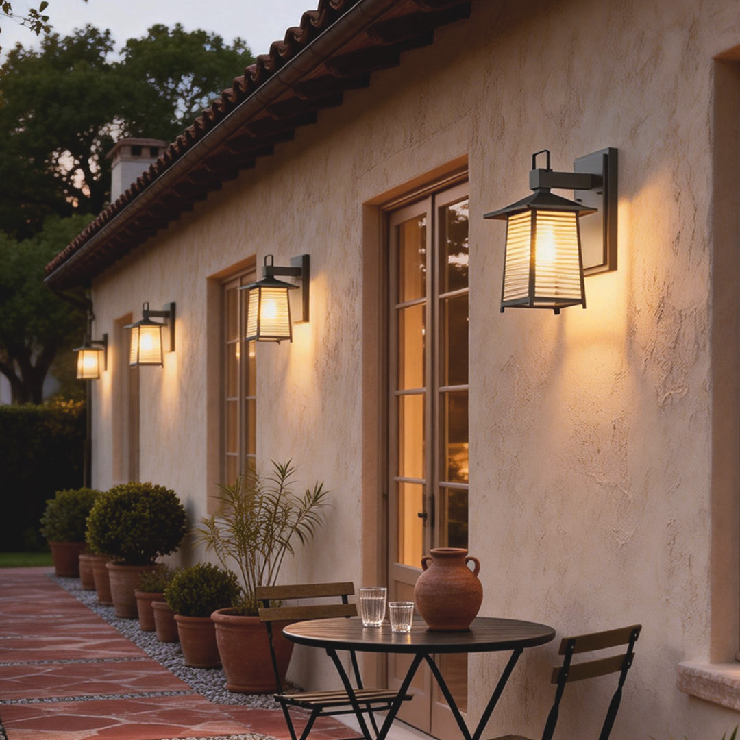 Modern Waterproof Glass Lantern Outdoor Wall Light