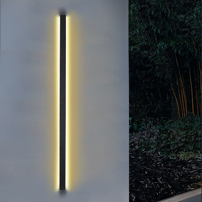 Modern LED Linear Wall Light - Black Outdoor Lighting