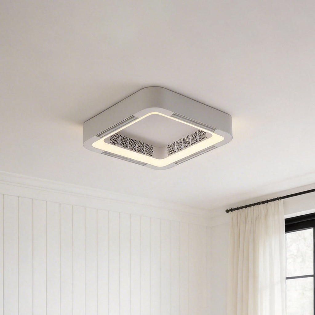 Low Profile Bladeless Ceiling Fan with LED Light Inverter - Modern Home Cooling Solution