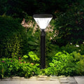 Sleek Solar LED Outdoor Landscape Post Lights - Tapered Black Top